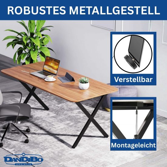 Preview: DanDiBo 2x Metal Table Legs Black 72 x 68 cm Table Frame Height Adjustable 96667 Table Legs Furniture Legs Table Runners Dining Table Legs