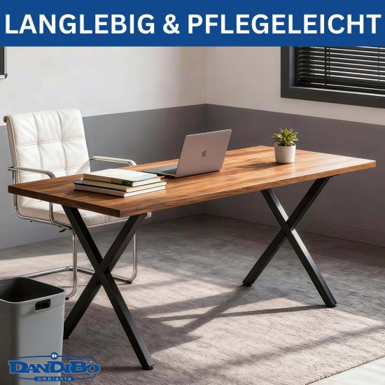 DanDiBo 2x Metal Table Legs Black 72 x 68 cm Table Frame Height Adjustable 96667 Table Legs Furniture Legs Table Runners Dining Table Legs