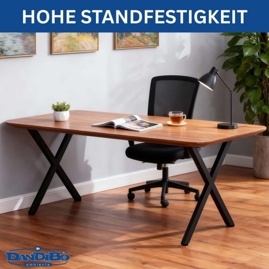 DanDiBo 2x Metal Table Legs Black 72 x 68 cm Table Frame Height Adjustable 96667 Table Legs Furniture Legs Table Runners Dining Table Legs