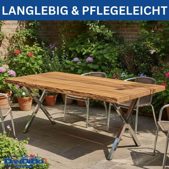 DanDiBo 2x Tischbeine Edelstahl 72 x 68 cm Tischgestell Höhenverstellbar 96678 Tischfüße Möbelfüße Tischkufen Esstisch Beine