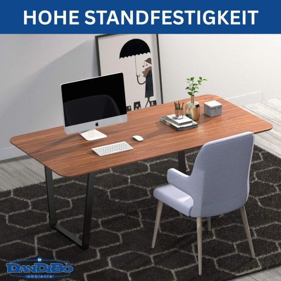 DanDiBo 2x Tischbeine Metall Schwarz 72 x 72 cm Tischgestell Höhenverstellbar 96668 Tischfüße Möbelfüße Tischkufen Esstisch Beine