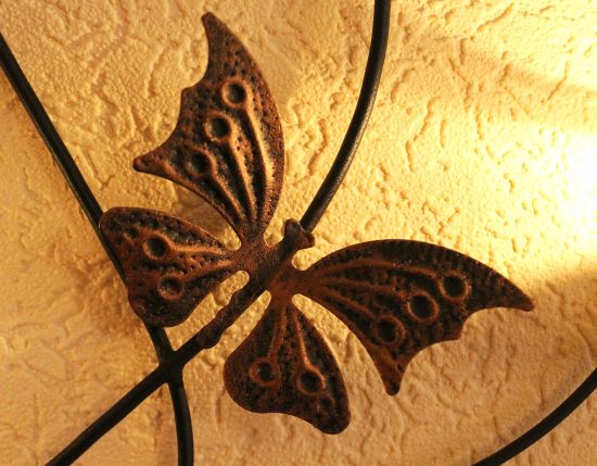 Double heart wall tea light holder heart 65 cm metal tea light holder sconce