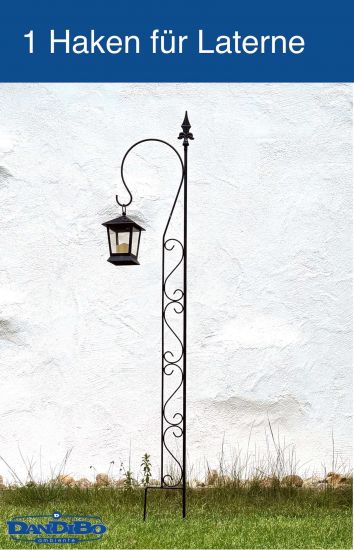 DanDiBo Rankhilfe Garten Metall mit 1 Halter Schwarz Rankgitter für Kletterpflanzen 145 cm Kletterhilfe mit Haken