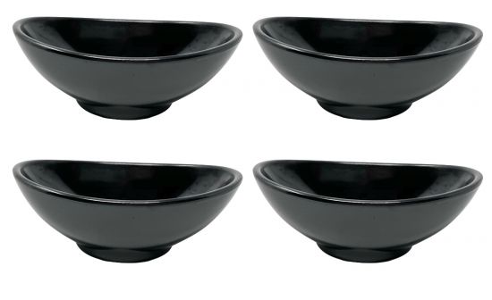 4x Dipschalen Melamin Set Schwarz 759 Snackschale Servierschale Klein Mini Saucenschälchen Soja