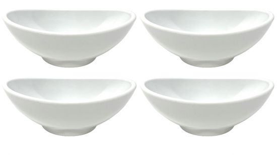 4x Dipschalen Melamin Set Weiß 758 Snackschale Servierschale Klein Mini Saucenschälchen Soja