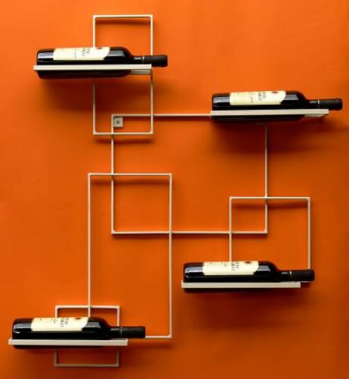 Weinregal "White Line" Flaschenständer Metall 90cm Flaschenhalte