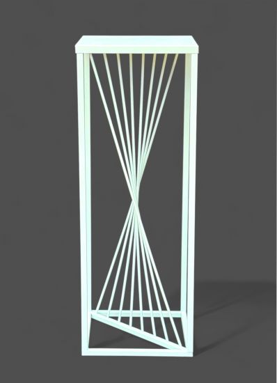 DanDiBo Flower Stool Metal White Square 70 cm Flower Stand Side Table 96566 Flower Column Design Modern Plant Stand Plant Stool
