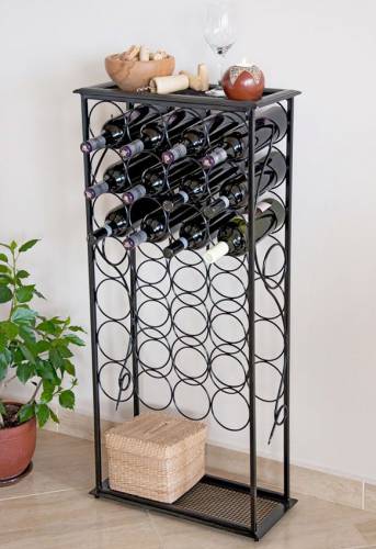 Wine rack "RICO" 100cm Bottle stand made of metal for 28 bottles Rack