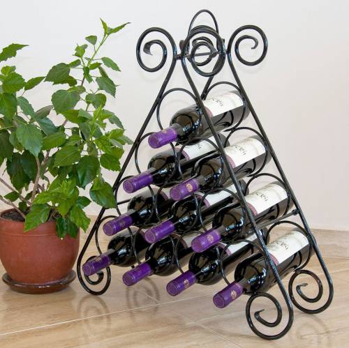 Wine rack pyramid "KALINA" - made from metal holds 10 bottles bottel stand shelf