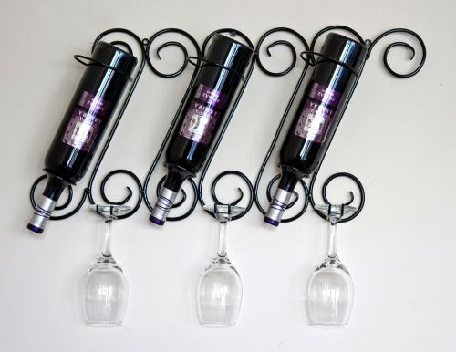 Wine rack "Tinto" Bottel stand made from metal 60cm Bottle holder Shelf