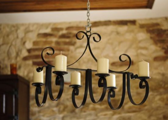 Kronleuchter Metall Antik Schloss 60cm Kerzenhalter Kerzenständer Hängeleuchter