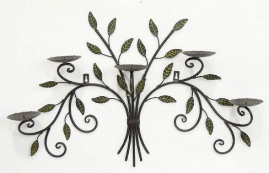 Wandkerzenhalter 12119 Kerzenhalter aus Metall Schmiedeeisen 70cm Kerzenleuchter