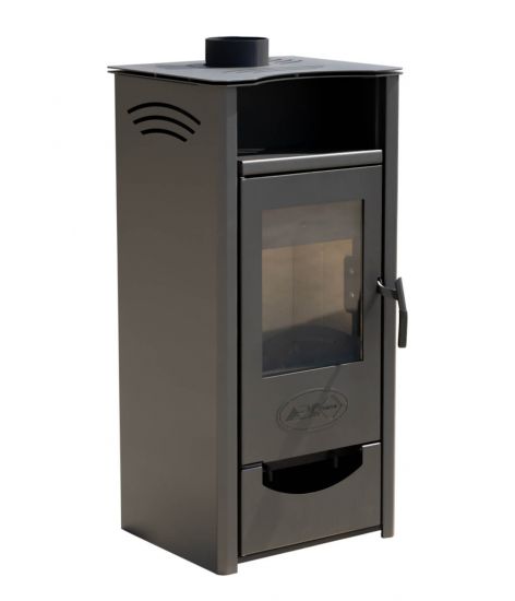 EEK A ABC Quadro Black wood-burning stove 9.5 kW with multiple occupancy Fireplace Stove Wood-burning stove Wood workshop stove Heating stove