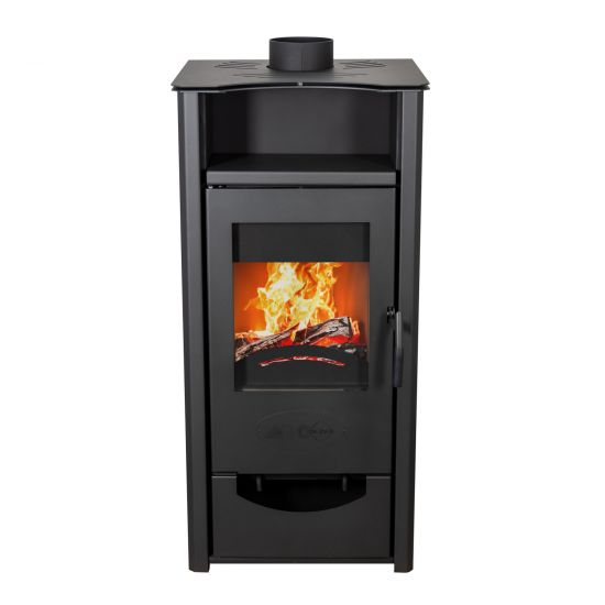 EEK A ABC Quadro Black wood-burning stove 9.5 kW with multiple occupancy Fireplace Stove Wood-burning stove Wood workshop stove Heating stove