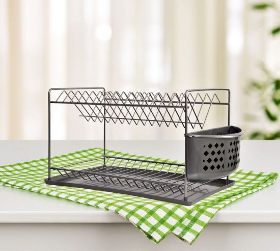 DanDiBo draining rack crockery 2 tiers draining rack 93870 draining basket draining rack draining tray dish drainer with coaster and cutlery basket