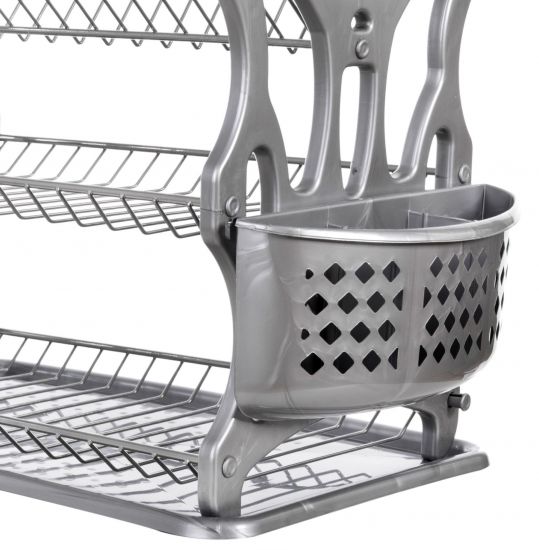 DanDiBo draining rack crockery 3 tiers draining rack 72434 draining basket draining rack draining tray dish drainer with trivet and cutlery basket