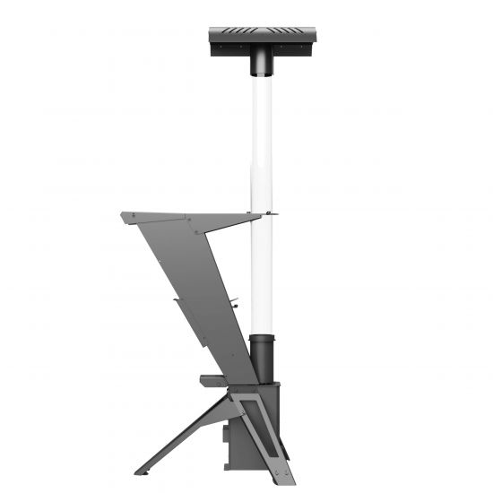 Preview: Babas Diamond Z Pellets Feuerrohr Pelletfackel Feuersäule 200 cm 12 kW Schwarz Metal Outdoor Terassenheizer Heizpilz