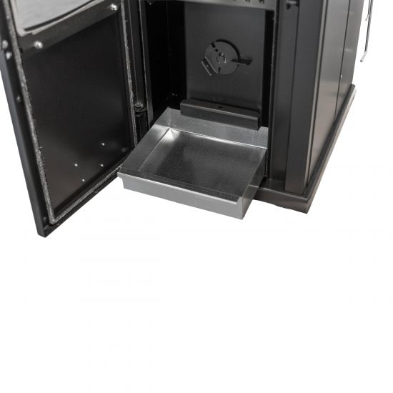 Babas Eco Hybridofen Pellets und Holz Kombiofen Kaminofen 8 kW Pelletofen ohne Strom Schwarz Holzofen Holz Ofen Kamin