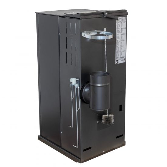 Babas Eco Hybridofen Pellets und Holz Kombiofen Kaminofen 8 kW Pelletofen ohne Strom Schwarz Holzofen Holz Ofen Kamin