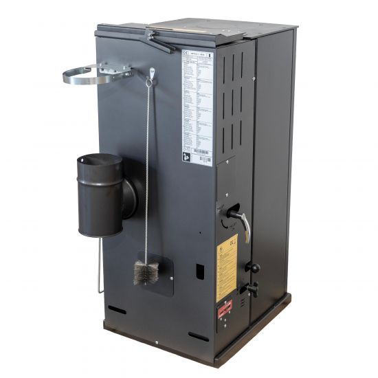 Babas Eco Hybridofen Pellets und Holz Kombiofen Kaminofen 8 kW Pelletofen ohne Strom Schwarz Holzofen Holz Ofen Kamin