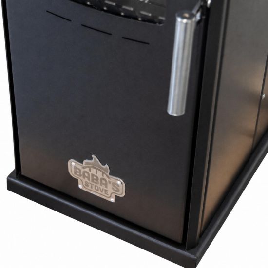 Babas Eco Mini Hybridofen Pellets und Holz Kombiofen Kaminofen 8 kW Pelletofen ohne Strom Schwarz Holzofen Holz Ofen Kamin