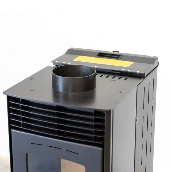 Babas Eco Mini Hybridofen Pellets und Holz Kombiofen Kaminofen 8 kW Pelletofen ohne Strom Schwarz Holzofen Holz Ofen Kamin
