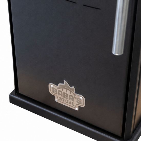 Baba’s Eco Mini Plus Panoramic Hybrid Stove Pellet and Wood Combination Stove Fireplace Stove 8 kW Pellet Stove Without Electricity Black Wood-Burning Stove Wood Stove Fireplace