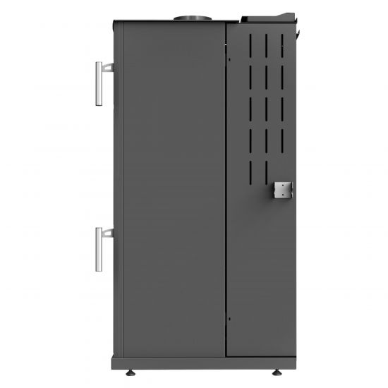 Babas Gold Hybridofen Pellets und Holz Kombiofen Kaminofen mit Backfach 12 kW Schwarz Holzofen Holz Ofen Kamin
