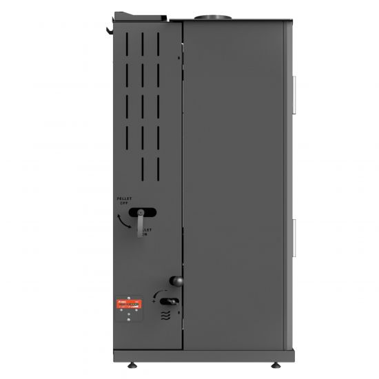 Babas Gold Hybridofen Pellets und Holz Kombiofen Kaminofen mit Backfach 12 kW Schwarz Holzofen Holz Ofen Kamin