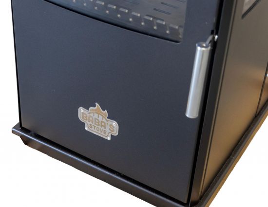 Babas Gold Plus Hybridofen Pellets und Holz Kombiofen Kaminofen mit Backfach Panorama 12 kW Schwarz Holzofen Holz Ofen Kamin