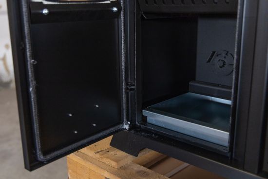 Babas Saphire Hybridofen Pellets und Holz Kombiofen Kaminofen mit Backfach und Herdplatte 10 kW Pelletofen ohne Strom Holzofen Holz Ofen Kamin