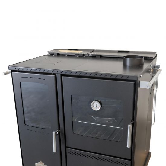 Babas Saphire Hybridofen Pellets und Holz Kombiofen Kaminofen mit Backfach und Herdplatte 10 kW Pelletofen ohne Strom Holzofen Holz Ofen Kamin