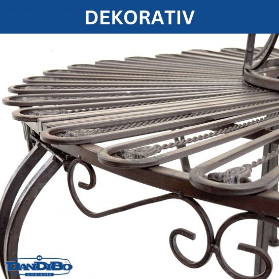 DanDiBo Baumbank Rund Metall Wetterfest Braun 96591 Rundbank ø 135 cm Gartenbank Sitzbank Bank Garten Antik