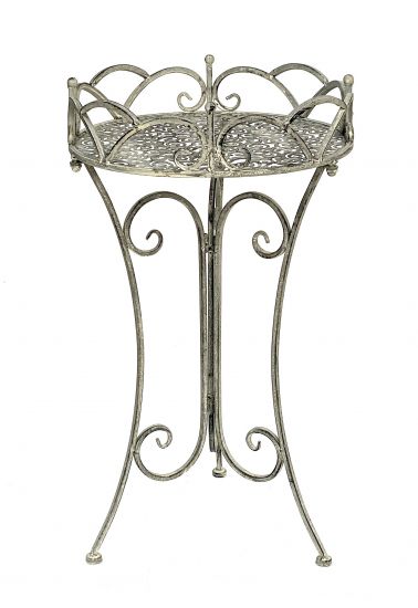 DanDiBo Beistelltisch Metall Rund Garten Grau Antik 96113 Tisch H-70cm D-40 cm Gartentisch Bistrotisch Bartisch