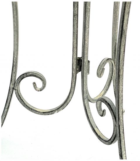 DanDiBo Beistelltisch Metall Rund Garten Grau Antik 96113 Tisch H-70cm D-40 cm Gartentisch Bistrotisch Bartisch