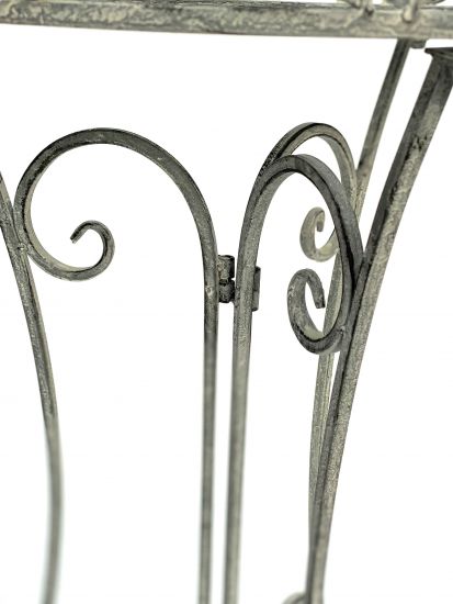 DanDiBo Beistelltisch Metall Rund Garten Grau Antik 96113 Tisch H-70cm D-40 cm Gartentisch Bistrotisch Bartisch