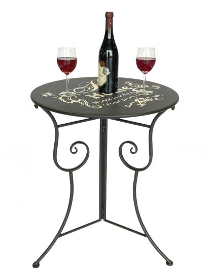 DanDiBo Bistrotisch Antik Rund Klapptisch Bistro Tisch Home Gartentisch Metall 96129 Eisentisch Balkontisch Vintage Retro