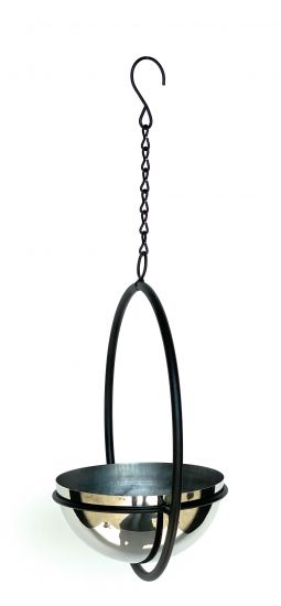 DanDiBo Blumenampel Innen Metall Wand Hängepflanzen 43 cm 96087 S mit Topf Silber Pflanzenhänger Blumenhänger Topfhänger Blumen Blumentopfhänger Hängetopf