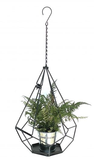 DanDiBo Blumenampel Innen Metall Wand Hängepflanzen 82 cm 96075 L mit Tür 6 Ecken Pflanzenhänger Blumenhänger Topfhänger Blumen Blumentopfhänger Hängetopf