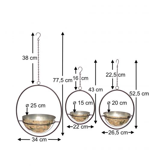 DanDiBo hanging basket indoor metal wall hanging plants 96087 set of 3 with pot silver plant hanger flower hanger pot hanger flowers flower pot hanger hanging pot