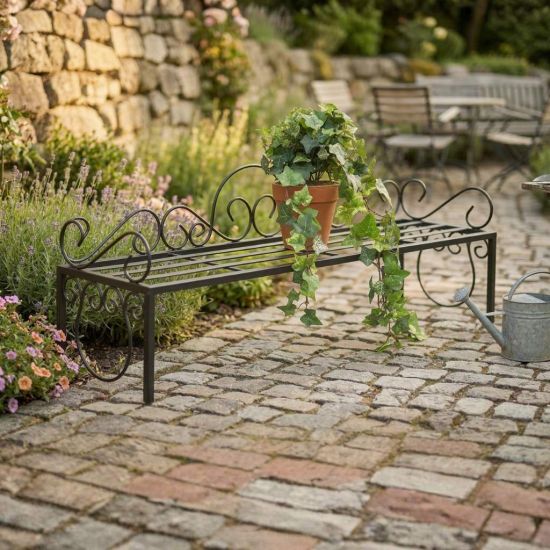 DanDiBo Blumenbank Outdoor/ Indoor Kräuterregal Balkon 75cm Mi Wetterfest Blumenregal Blumenständer Blumentreppe Pflanzentreppe Pflanzenständer