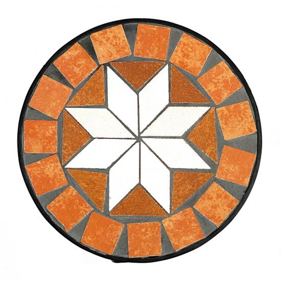 Blumenhocker Merano 46cm Mosaik 12011 Blumenständer Hocker Rund Beistelltisch