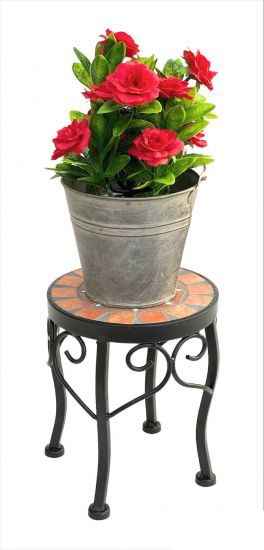 Blumenhocker Merano Mosaik 12014 Blumenständer 20cm Hocker Rund Beistelltisch