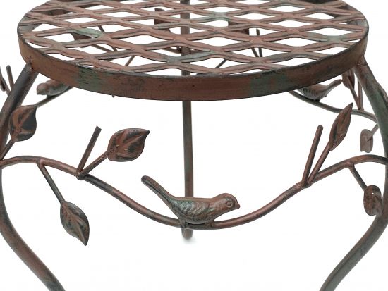 Preview: DanDiBo Blumenhocker Metall Braun 30 cm Blumenständer 93992 M Blumensäule Antik Pflanzenständer Pflanzenhocker