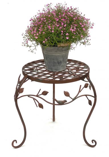 DanDiBo Blumenhocker Metall Braun 35 cm Blumenständer 93992 L Blumensäule Antik Pflanzenständer Pflanzenhocker