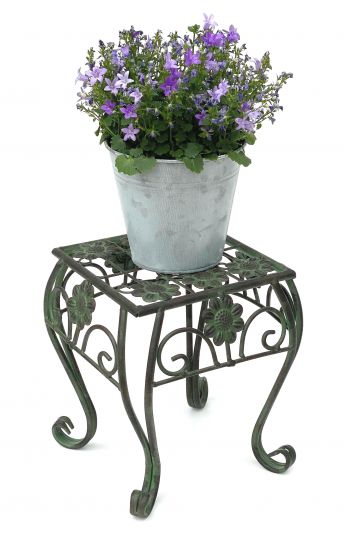 Flower Stool Metal Green Angular 25 cm Flower Stand 96007 S Flower Column Modern Plant Stand Plant Stool Vintage