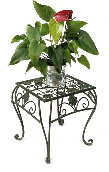 Flower Stool Metal Green Square 34 cm Flower Stand 96007 L Flower Column Modern Plant Stand Plant Stool Vintage