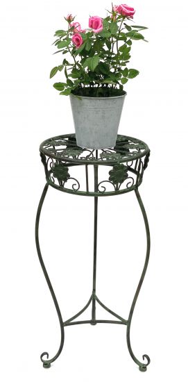 Flower Stool Metal Green Round 60 cm Flower Stand 96008 M Flower Column Antique Plant Stand Plant Stool Vintage