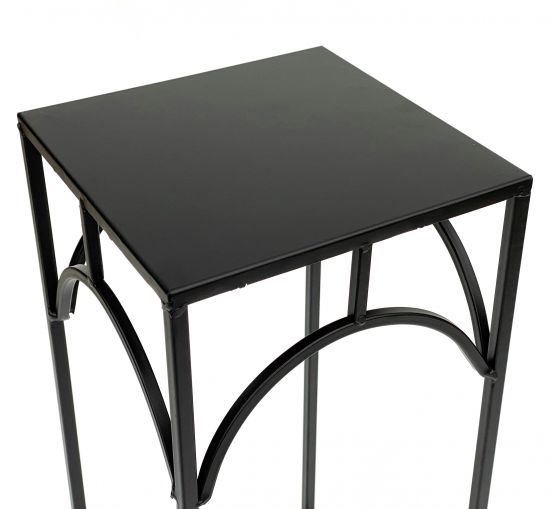 DanDiBo Blumenhocker Metall Schwarz Eckig 50 - 70 cm Blumenständer 96132 3er Set Beistelltisch Blumensäule Modern Pflanzenständer Pflanzenhocker