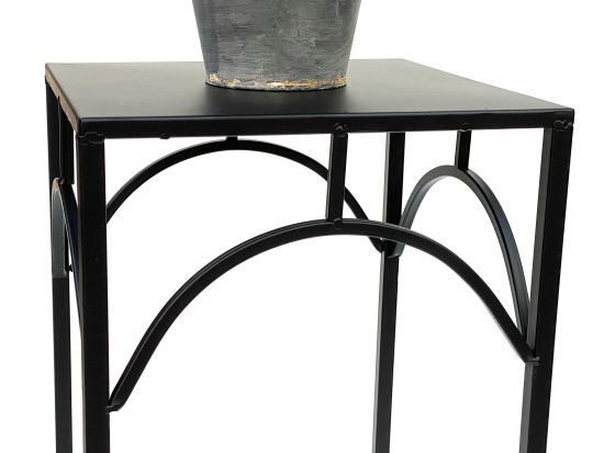 DanDiBo Blumenhocker Metall Schwarz Eckig 50 - 70 cm Blumenständer 96132 3er Set Beistelltisch Blumensäule Modern Pflanzenständer Pflanzenhocker